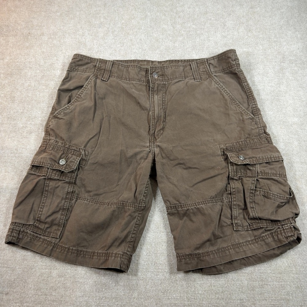 Levi's White Tab Cargo Shorts Men's Sz 38 Brown 100% Cotton y2k pockets baggy